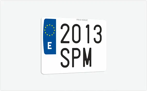 Placa de Matricula Moto ordinaria