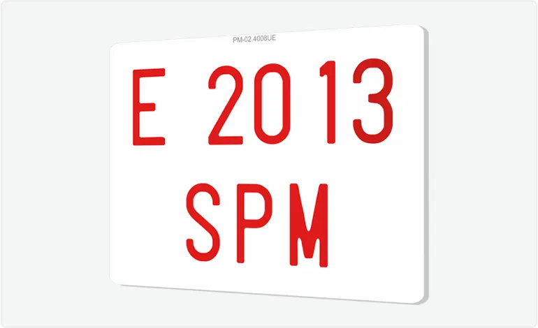 Placa de Matricula Vehiculo especial cuadrada