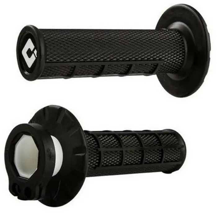 Puños con caña ODI MX lock on V2 half waffle negro