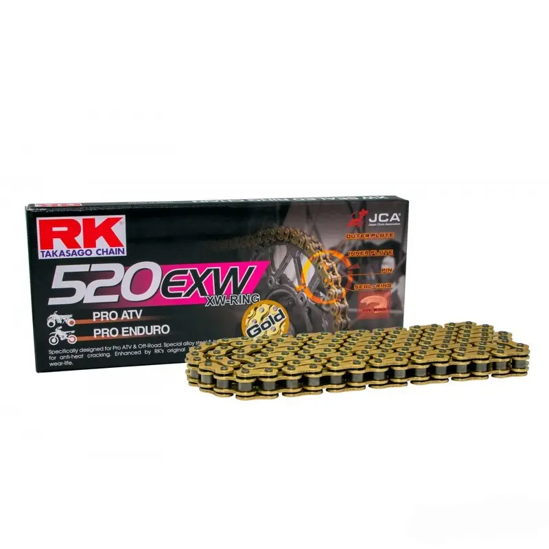 Cadena de retenes  Rk 520 Exw 120P dorada 