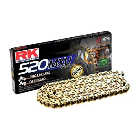 Cadena de retenes  Rk 520 Mxu 120P dorada