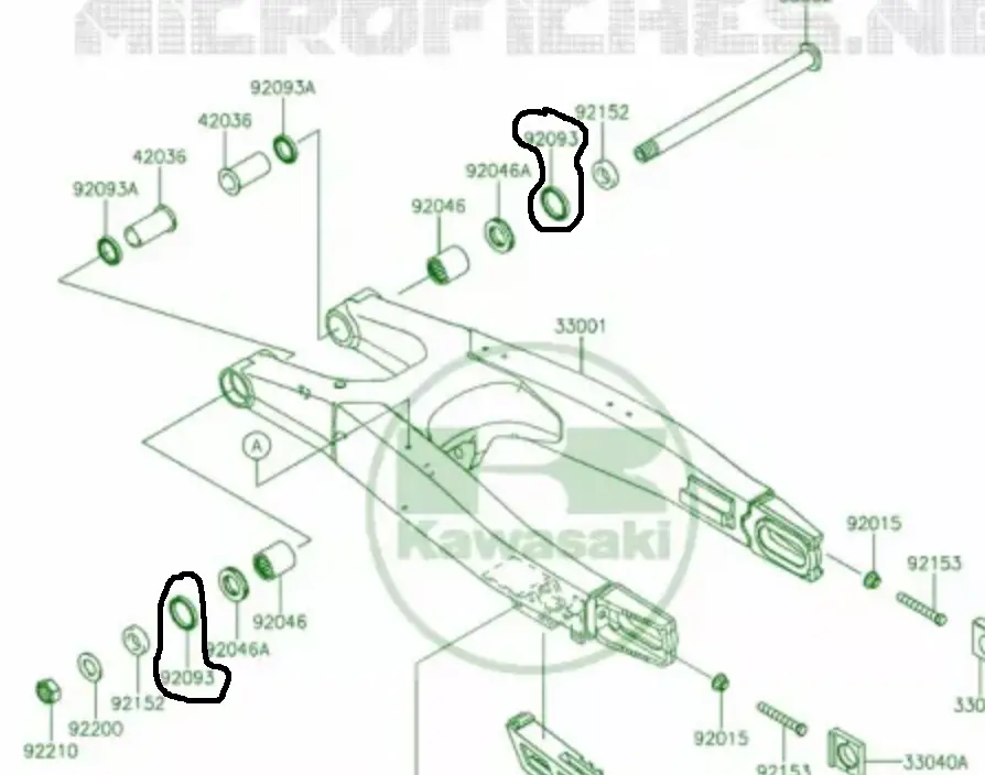 Reten exterior basculante Kawasaki KX/KXF(92093-1435)