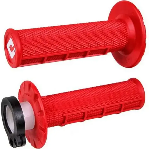 [H36HWR] Puños con caña ODI MX lock on V2 half waffle rojo