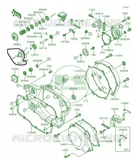 [49111-1060] Soporte contrapeso valvula Kawasaki KX 125 98-99(49111-1060)