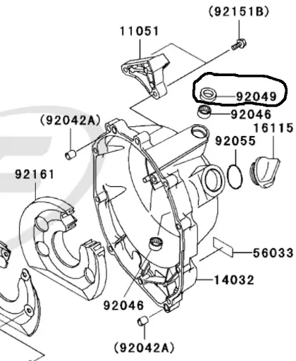 [92049-1475] Reten motor Kawasaki KXF 450 06-15(92049-1475)