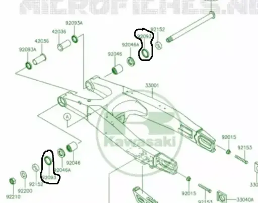 [92093-1435] Reten exterior basculante Kawasaki KX/KXF(92093-1435)