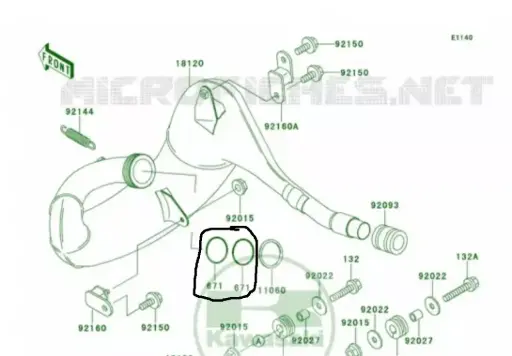 [671E2550] Juntas toricas escape Kawasaki KX 125/250/500(671E2550)
