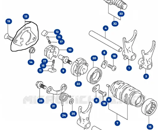 [25331-37E00] Soporte chaveta cambio Suzuki rm 125/250 96-00(25331-37E00)