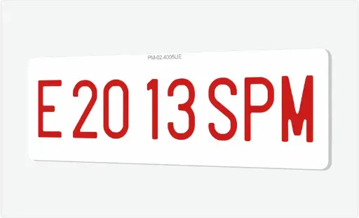 Placa de Matricula Vehiculo especial larga